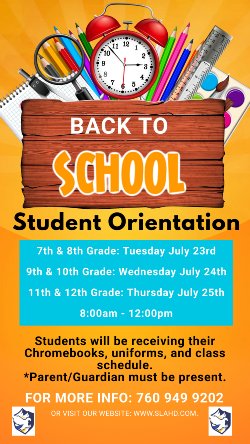 Student orientation flyer